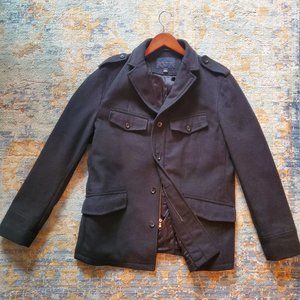 Banana Republic Wool Jacket Peacoat - L - Charcoal Grey- Great Condition